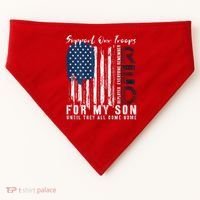 On Friday We Wear Red For My Son Military Support Us Flag USA-Made Doggie Bandana thumb 0