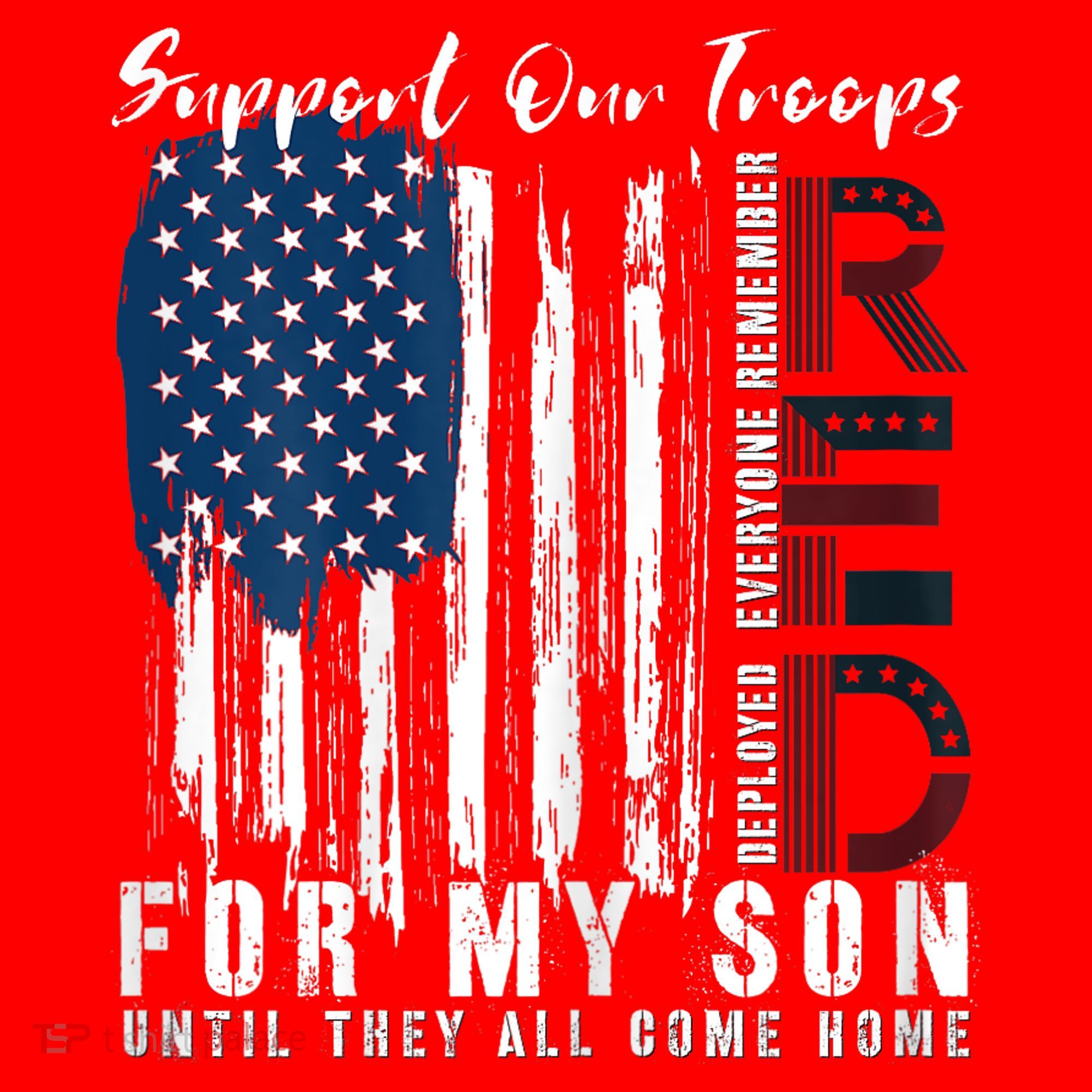 On Friday We Wear Red For My Son Military Support Us Flag T-Shirt