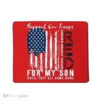 On Friday We Wear Red For My Son Military Support Us Flag Mousepad thumb 0