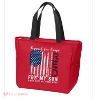 On Friday We Wear Red For My Son Military Support Us Flag Tote Bag thumb 3