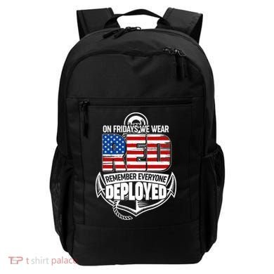 On Fridays We Wear RED Remember Everyone Deployed Backpack
