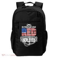 On Fridays We Wear RED Remember Everyone Deployed Backpack thumb 0
