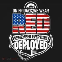 On Fridays We Wear RED Remember Everyone Deployed Backpack thumb 2