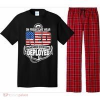 On Fridays We Wear RED Remember Everyone Deployed Pajama Set thumb 0