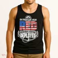 On Fridays We Wear RED Remember Everyone Deployed Tank Top thumb 3