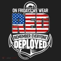 On Fridays We Wear RED Remember Everyone Deployed Golf Towel thumb 3