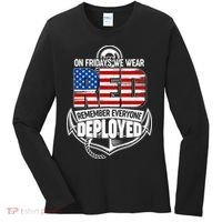 On Fridays We Wear RED Remember Everyone Deployed Women's Long Sleeve Shirt thumb 0