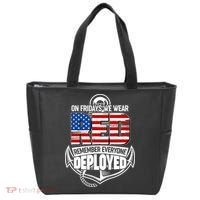 On Fridays We Wear RED Remember Everyone Deployed Tote Bag thumb 0