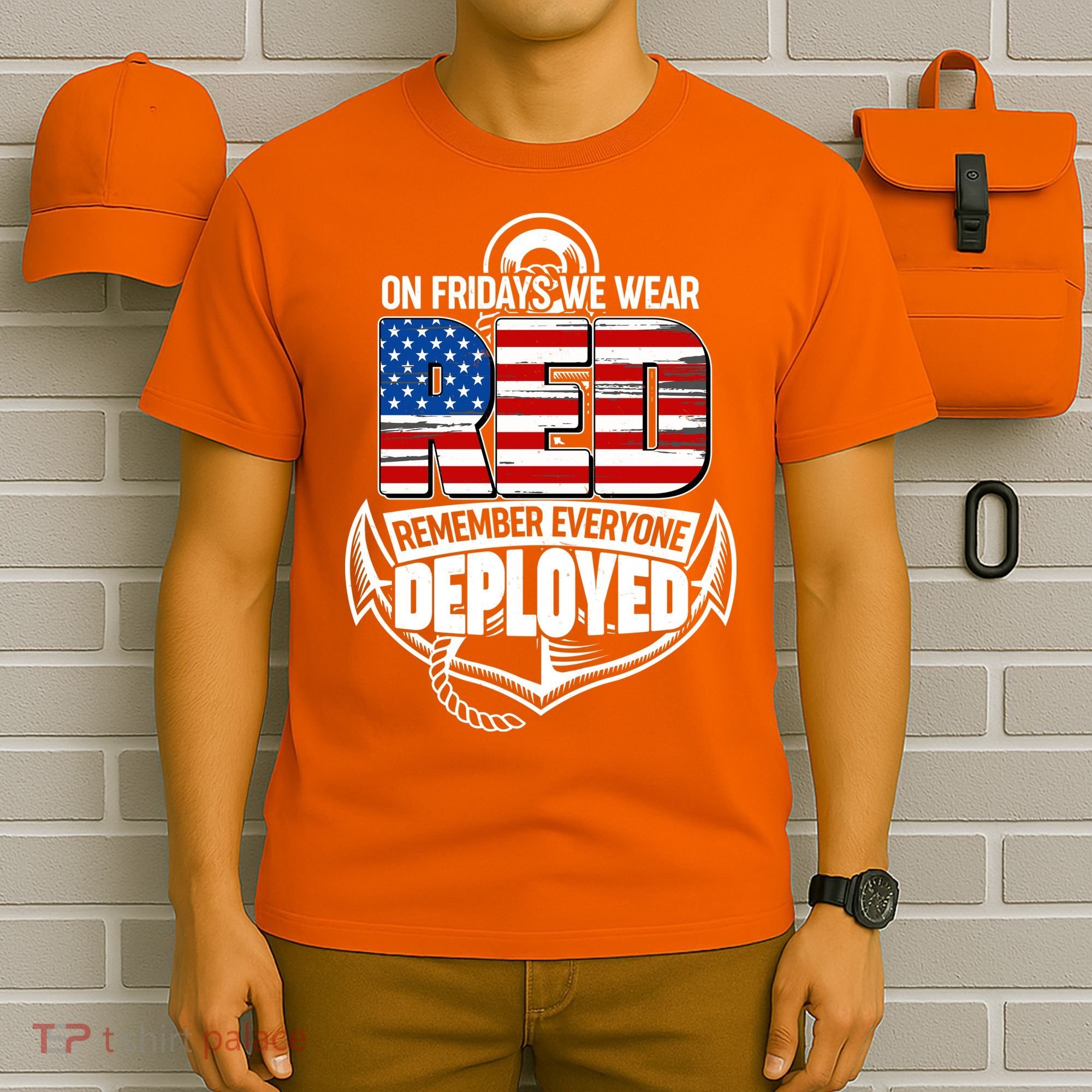 On Fridays We Wear RED Remember Everyone Deployed T-Shirt
