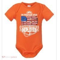 On Fridays We Wear RED Remember Everyone Deployed Baby Bodysuit thumb 0