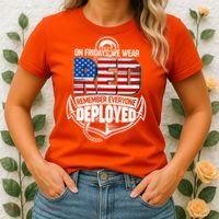 On Fridays We Wear RED Remember Everyone Deployed Women's T-Shirt thumb 2
