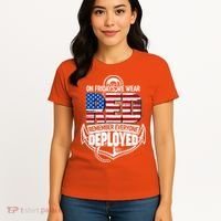 On Fridays We Wear RED Remember Everyone Deployed Women's T-Shirt thumb 4