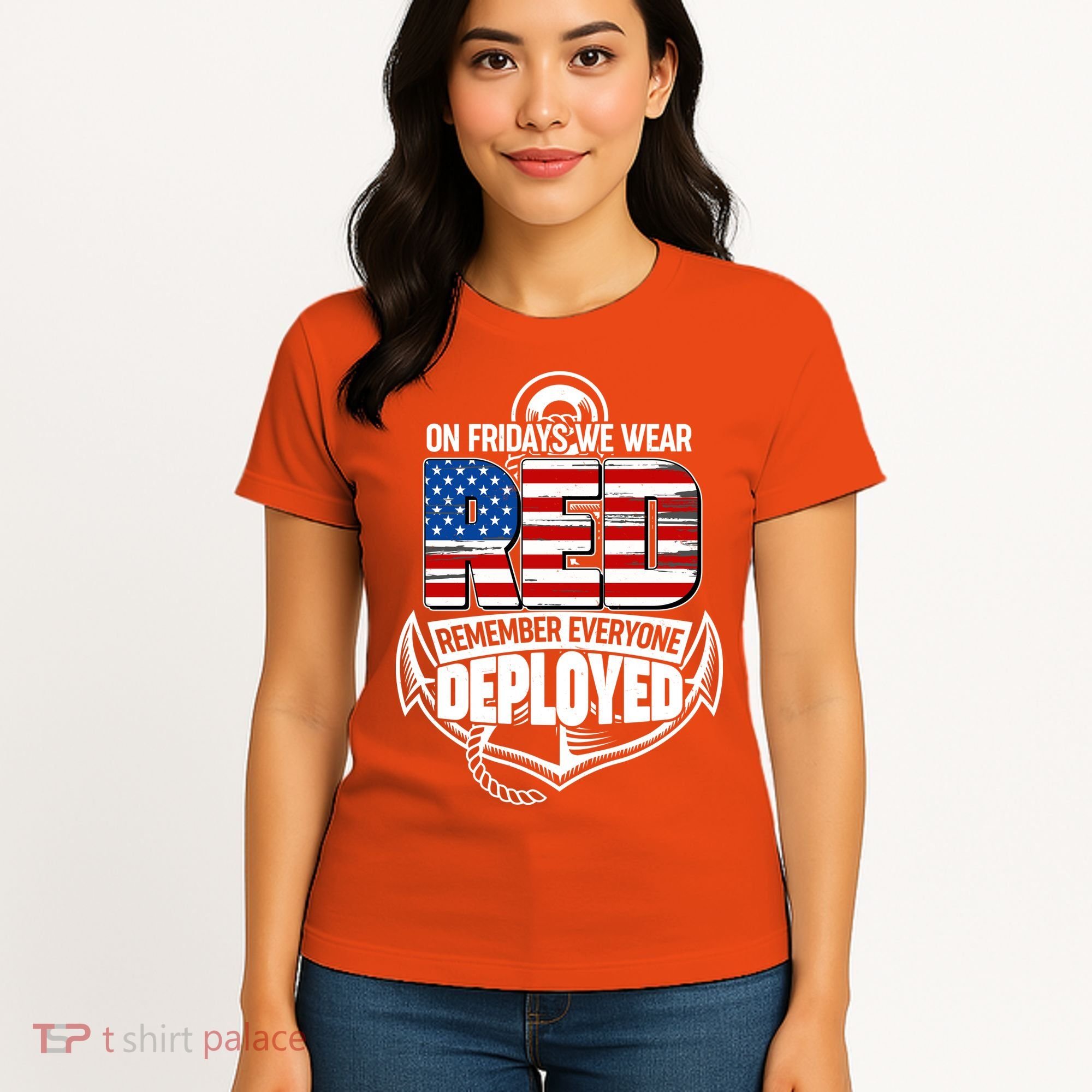 On Fridays We Wear RED Remember Everyone Deployed Women's T-Shirt