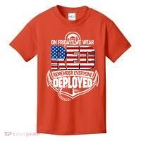 On Fridays We Wear RED Remember Everyone Deployed Kids T-Shirt thumb 0