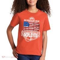 On Fridays We Wear RED Remember Everyone Deployed Kids T-Shirt thumb 2