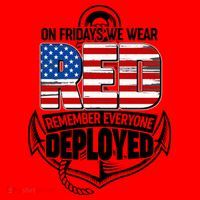On Fridays We Wear RED Remember Everyone Deployed Santa Hat thumb 1