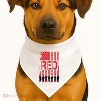 On Friday We Wear Red. USA-Made Doggie Bandana thumb 1