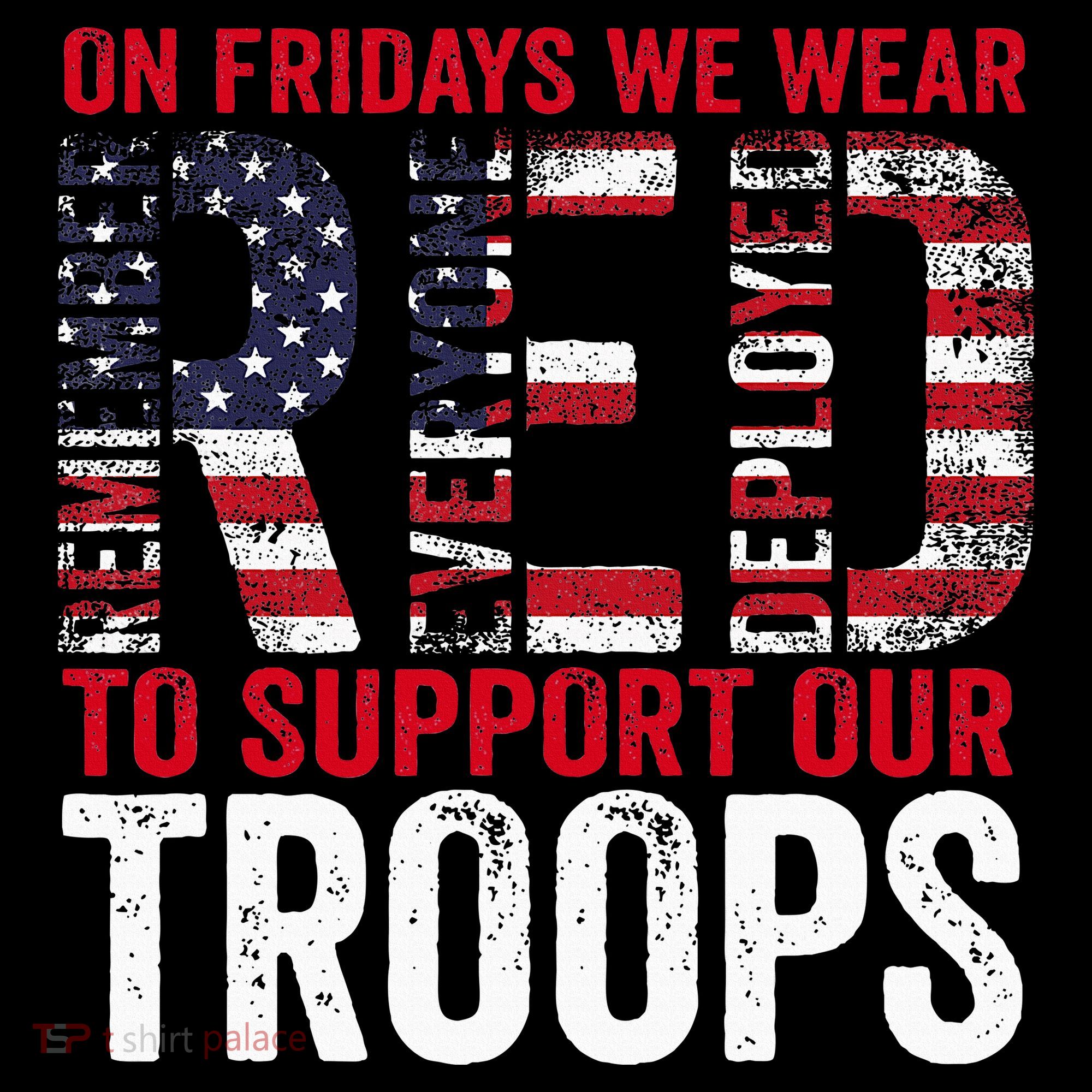 On Fridays We Wear Red To Support Our Troops Red Friday Stripe Pom Pom Beanie