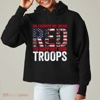 On Fridays We Wear Red To Support Our Troops Red Friday Ladies Heavyweight Boxy Pullover Hoodie thumb 0
