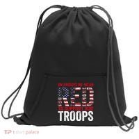 On Fridays We Wear Red To Support Our Troops Red Friday Sweatshirt Cinch Pack Bag thumb 0