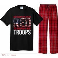 On Fridays We Wear Red To Support Our Troops Red Friday Pajama Set thumb 0