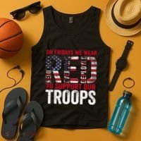 On Fridays We Wear Red To Support Our Troops Red Friday Tank Top thumb 4