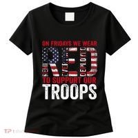 On Fridays We Wear Red To Support Our Troops Red Friday Women's T-Shirt thumb 0