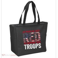 On Fridays We Wear Red To Support Our Troops Red Friday Tote Bag thumb 2