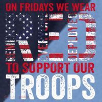 On Fridays We Wear Red To Support Our Troops Red Friday Raglan Baseball Sleeve Shirt thumb 2