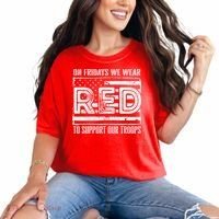 On Fridays We Wear Red To Support Our Troops Red Friday Comfort Colors T-Shirt thumb 0