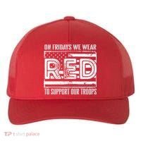On Fridays We Wear Red To Support Our Troops Red Friday Yupoong Adult 5-Panel Trucker Hat thumb 0