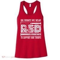 On Fridays We Wear Red To Support Our Troops Red Friday Women's Tank Top thumb 0