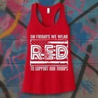 On Fridays We Wear Red To Support Our Troops Red Friday Women's Tank Top thumb 3