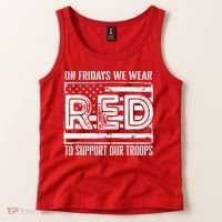 On Fridays We Wear Red To Support Our Troops Red Friday Tank Top thumb 2