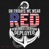 On Fridays We Wear Red Friday Navy Gift Distressed Women's Hoodie thumb 2
