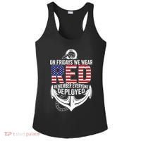 On Fridays We Wear Red Friday Navy Gift Distressed Ladies PosiCharge Competitor Racerback Tank thumb 0