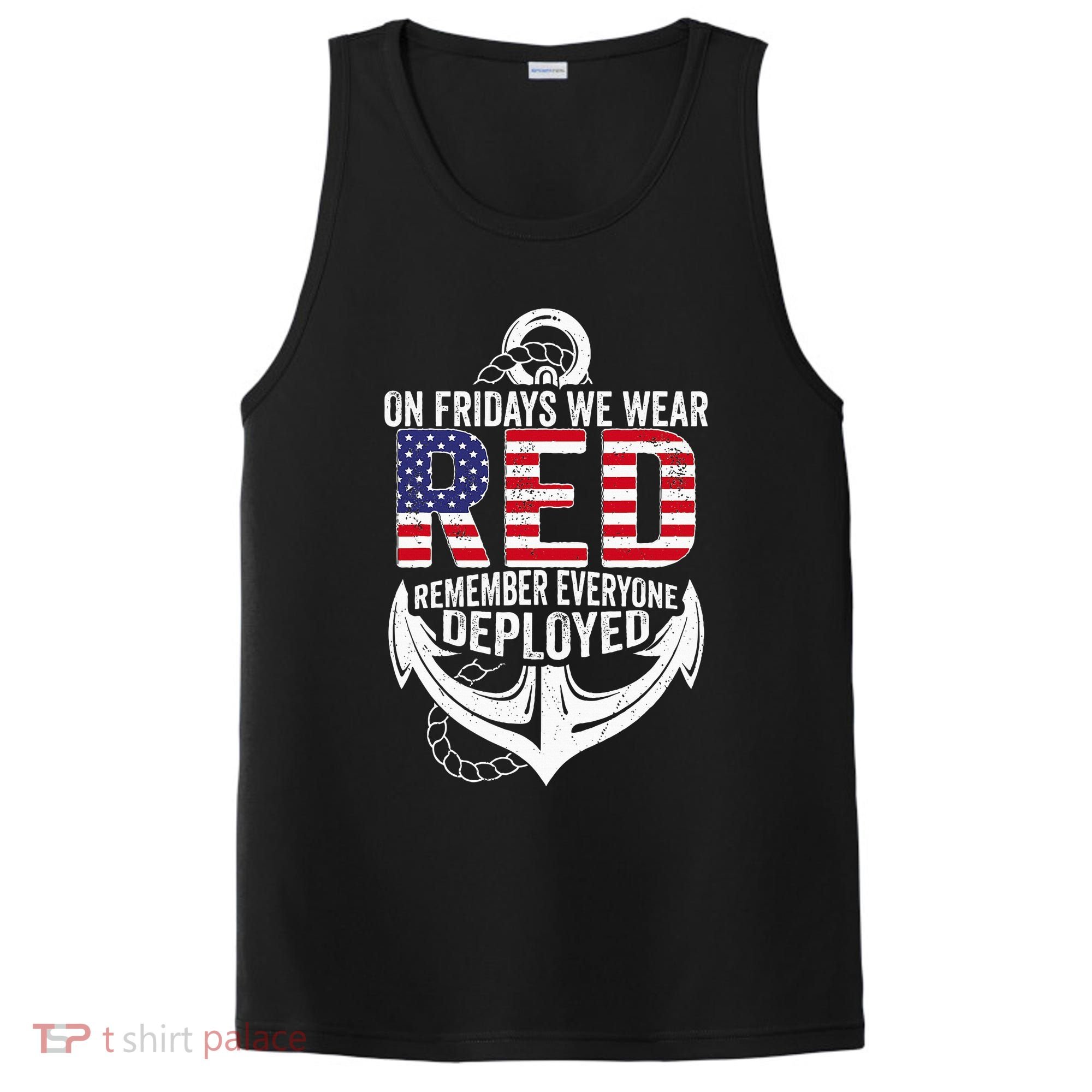 On Fridays We Wear Red Friday Navy Gift Distressed PosiCharge Competitor Tank