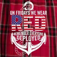On Fridays We Wear Red Friday Navy Gift Distressed Women's Flannel Plaid Pajama Pants thumb 2