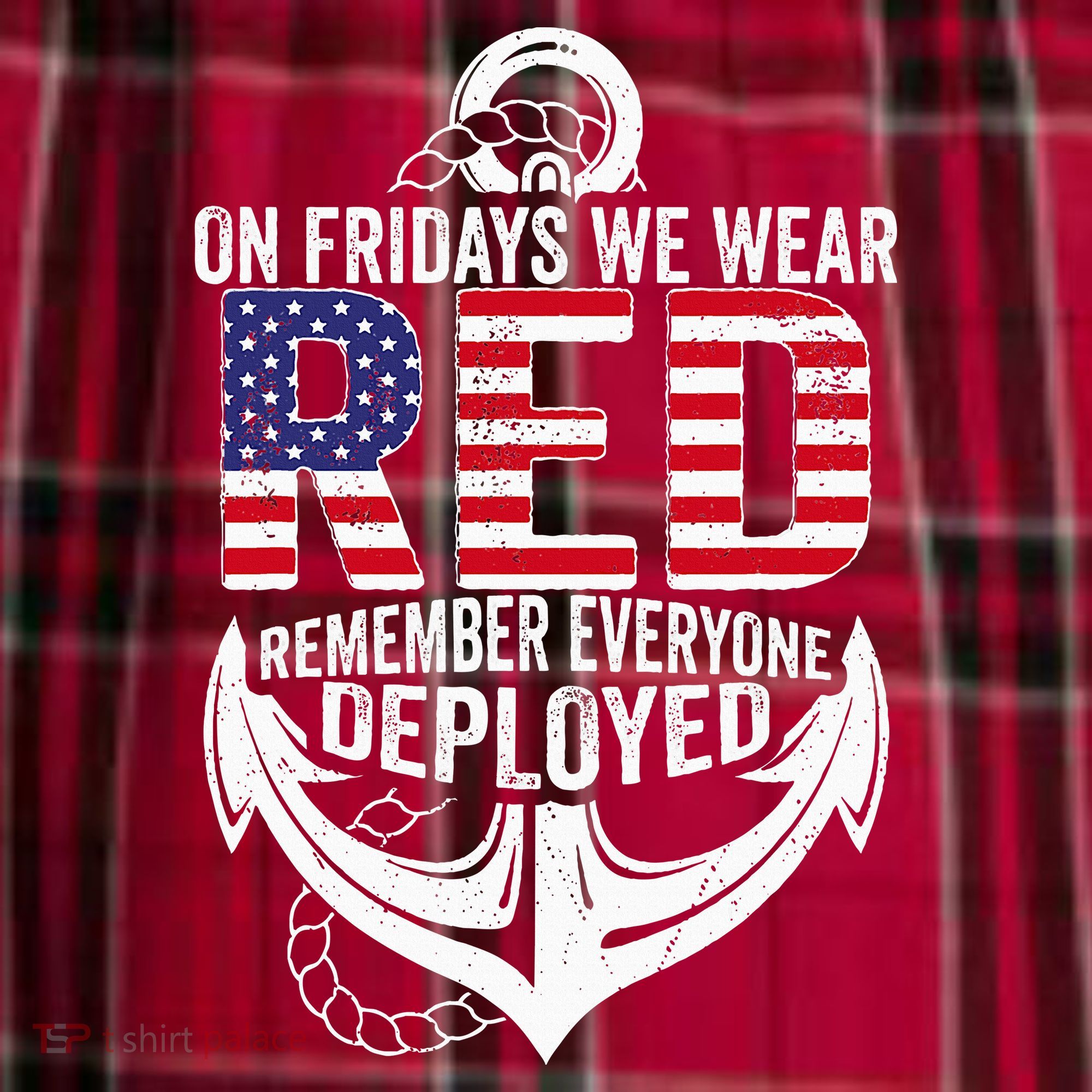 On Fridays We Wear Red Friday Navy Gift Distressed Women's Flannel Plaid Pajama Pants