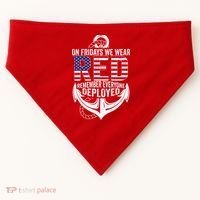 On Fridays We Wear Red Friday Navy Gift Distressed USA-Made Doggie Bandana thumb 0