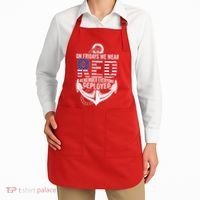 On Fridays We Wear Red Friday Navy Gift Distressed Apron thumb 2
