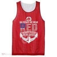 On Fridays We Wear Red Friday Navy Gift Distressed Mesh Reversible Basketball Jersey Tank thumb 0