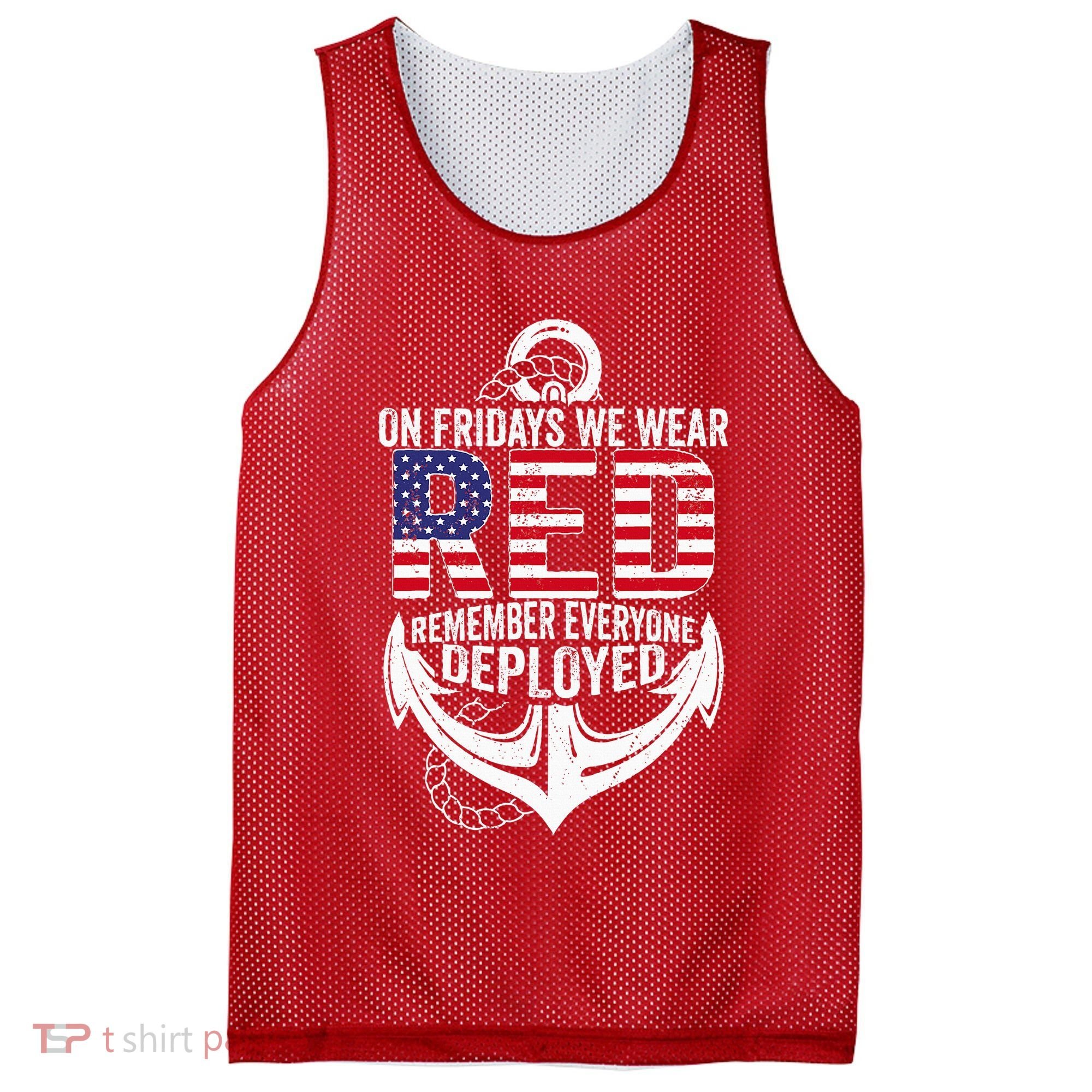 On Fridays We Wear Red Friday Navy Gift Distressed Mesh Reversible Basketball Jersey Tank
