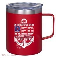 On Fridays We Wear Red Friday Navy Gift Distressed 12oz Stainless Steel Coffee Mug thumb 0