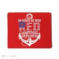 On Fridays We Wear Red Friday Navy Gift Distressed Mousepad thumb 0