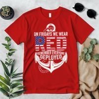 On Fridays We Wear Red Friday Navy Gift Distressed Premium T-Shirt thumb 2