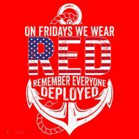 On Fridays We Wear Red Friday Navy Gift Distressed Women's Tank Top thumb 5