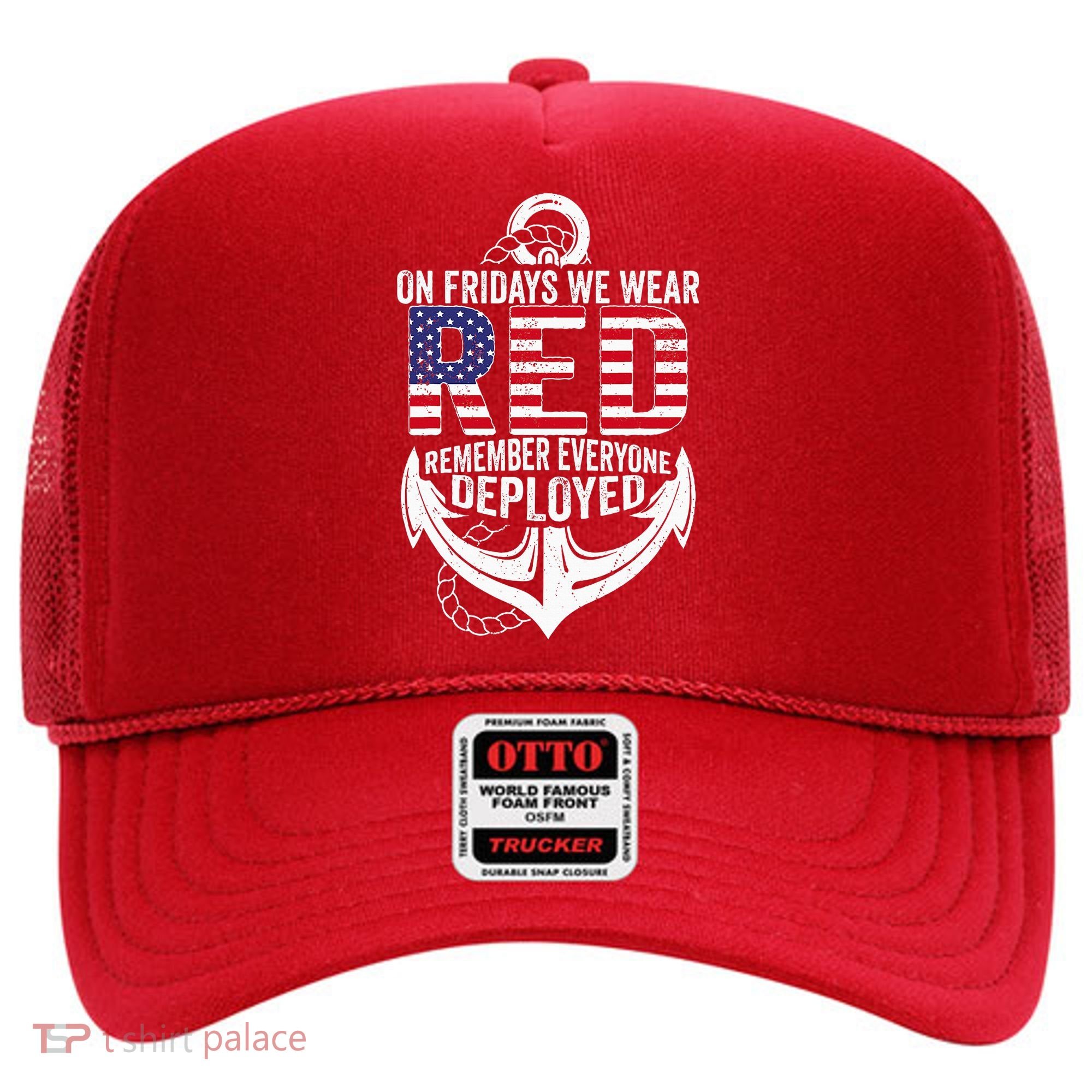 On Fridays We Wear Red Friday Navy Gift Distressed Hat