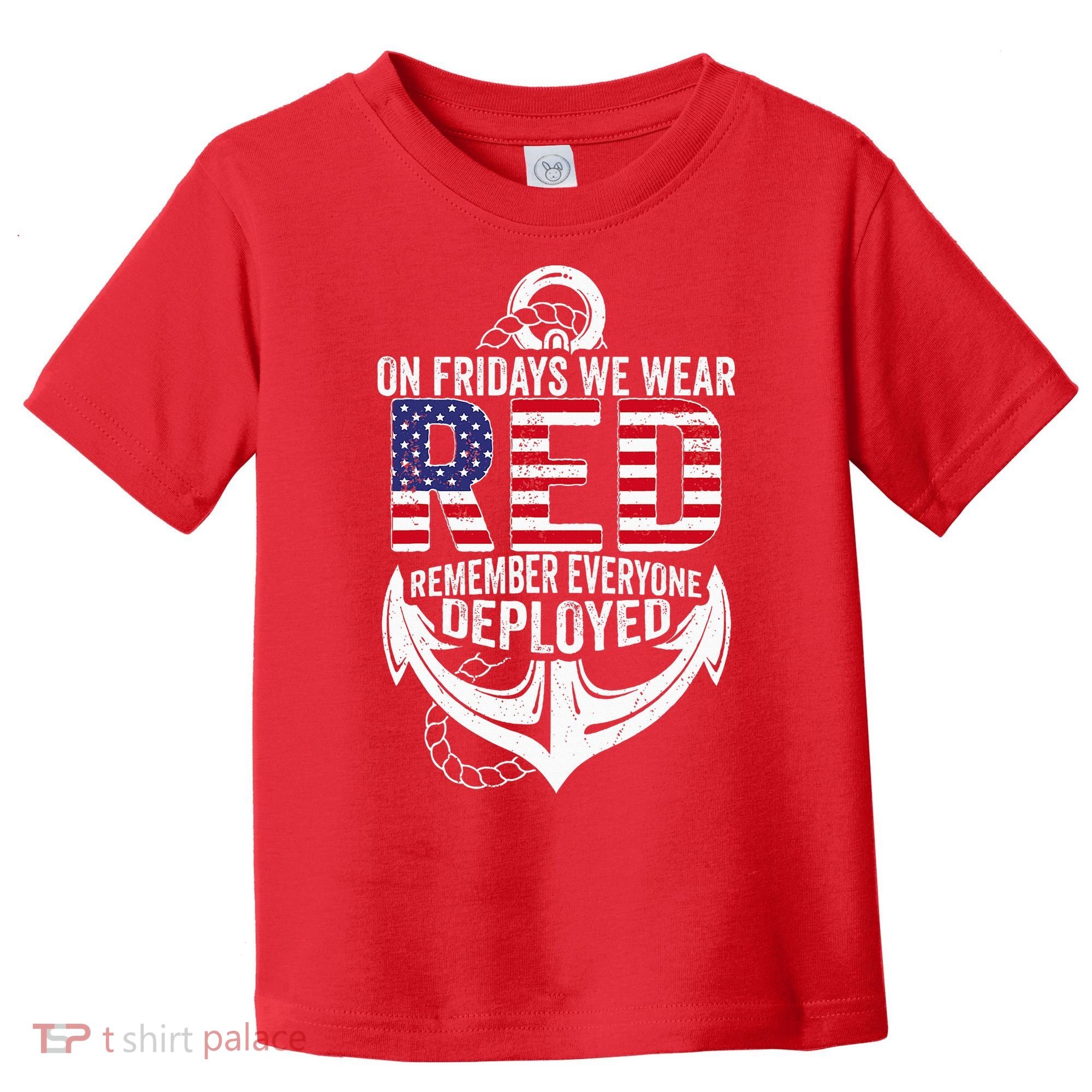 On Fridays We Wear Red Friday Navy Gift Distressed Toddler T-Shirt