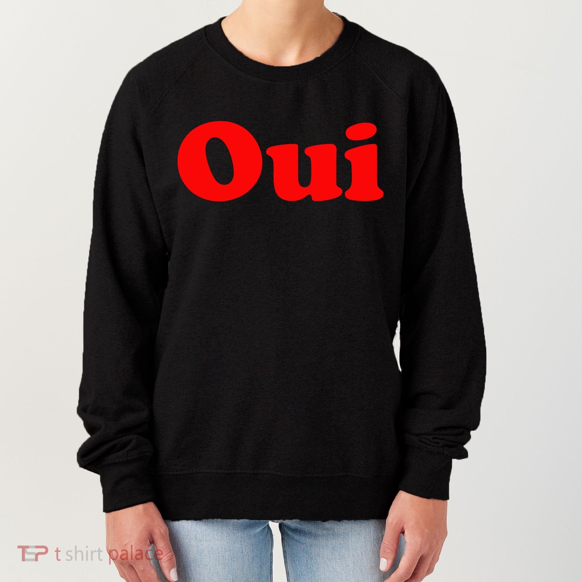 Oui French Yes Red Retro 90s Women's Sweatshirt